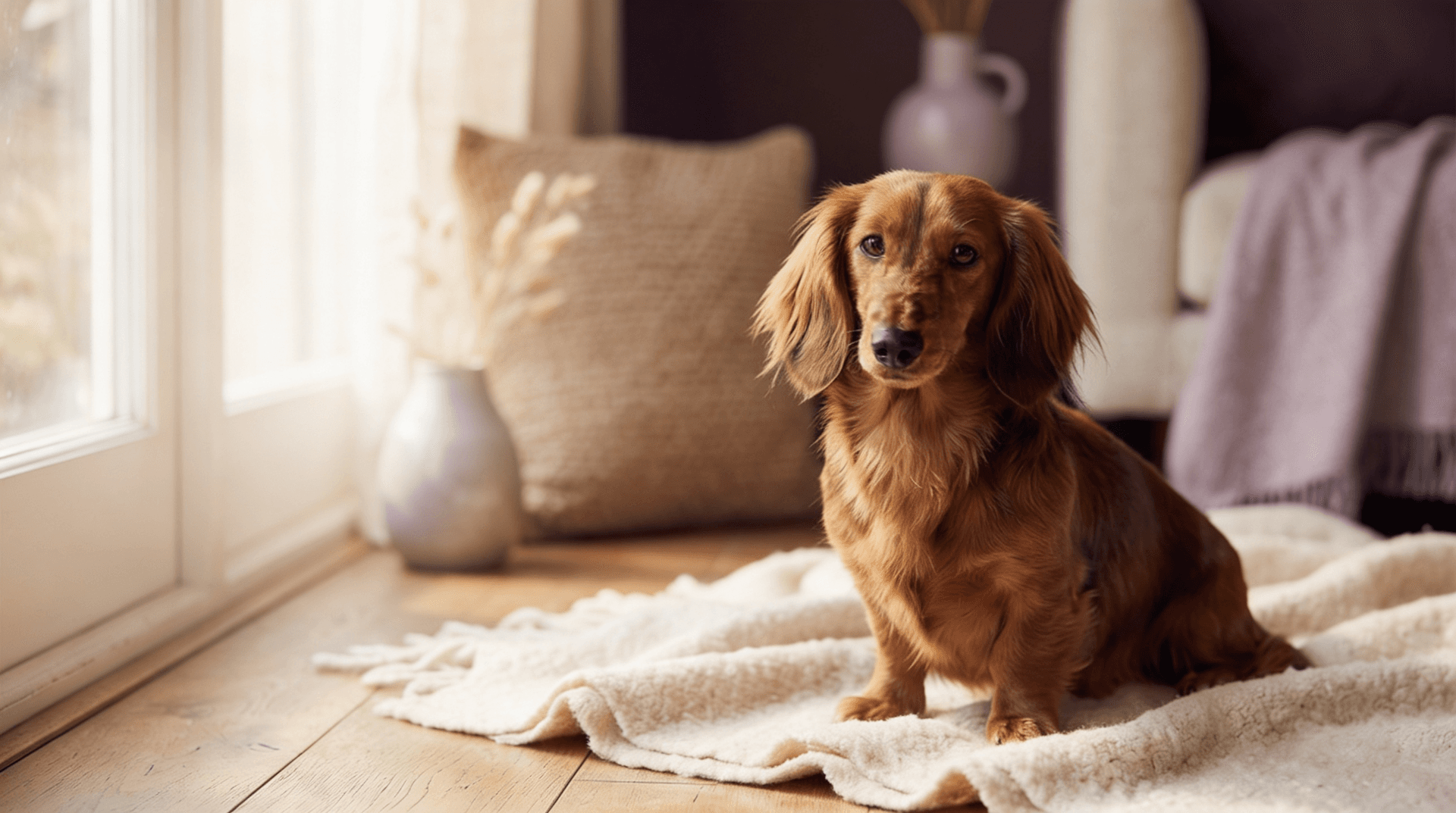 Langharige teckel bij de Kleurcheck voor Honden voor honden.